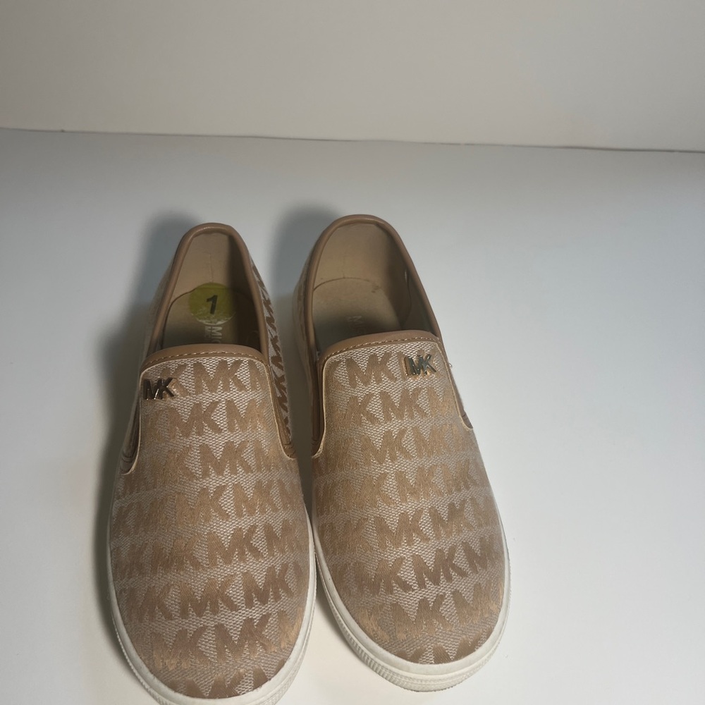 Michael Kors Kids Beige Slip-On Sneakers